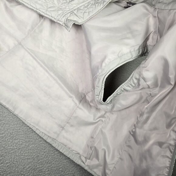 Eddie Bauer Vest Womens Large Silver Lightweight Full Zip Zipper Pockets Quilted - Picture 13 of 13